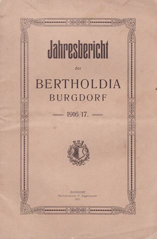 Bertholdia Burgdorf - 1916 - Jahresbericht - ebenso 1917 und 1918